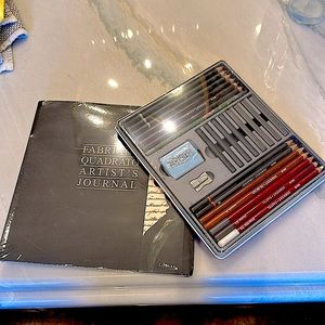Fabriano Quadrato artist journal with charcoal pencils